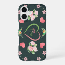 Romantic Pink Roses and Hearts My Love Phone Case