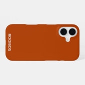 Coque iPhone 16 Rooibos rouge brun nom (Verso Horizontal)