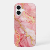 Coque iPhone 16 Rosaline Royale Luxe Fard Rose Marbre Or (Verso)