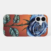 Coque iPhone 16 Rose bleue (Verso Horizontal)
