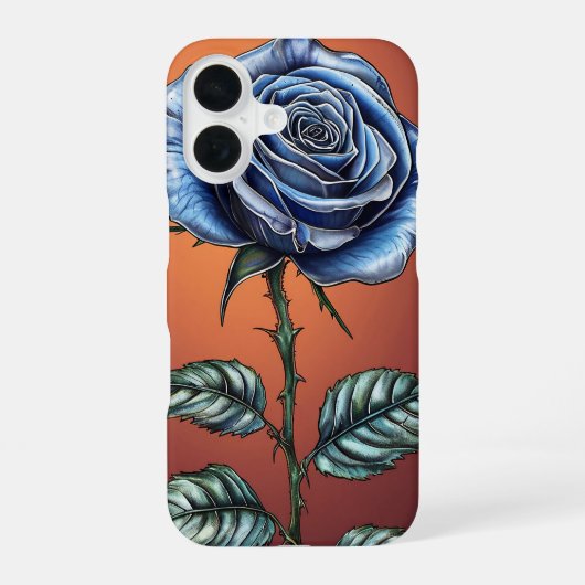 Coque iPhone 16 Rose bleue (Verso)