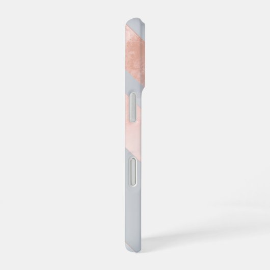 Coque iPhone 16 Rose Gold Geometric Abstract Pattern (Côté droit)
