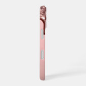 Coque iPhone 16 Rose Gold Glitter Drip – Glam Metallic (Côté droit)