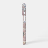 Coque iPhone 16 Rose Pâle Monogramme Floral (Côté gauche)