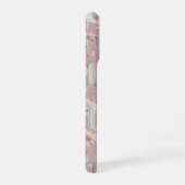Coque iPhone 16 Rose Pâle Monogramme Floral (Côté droit)