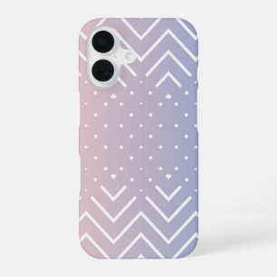Coque iPhone 16 Rose quartz rose élégant Bleu pastel Chevron migno