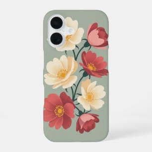 Coque iPhone 16 Roses sauvages stylisées vintage