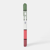 Coque iPhone 16 Rouge Blanc Vert de Noël sur papier texturé (Côté gauche)