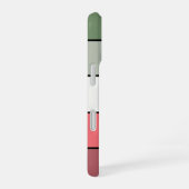 Coque iPhone 16 Rouge Blanc Vert de Noël sur papier texturé (Côté droit)