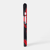 Coque iPhone 16 Rouge et noir gras (Côté gauche)