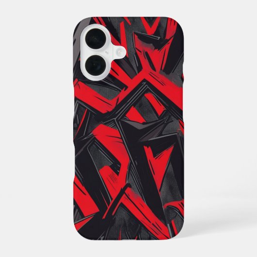 Coque iPhone 16 Rouge et noir gras (Verso)
