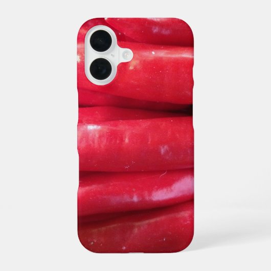 Coque iPhone 16 rouge long (Verso)