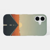 Coque iPhone 16 Route désertique sans fin (Verso Horizontal)