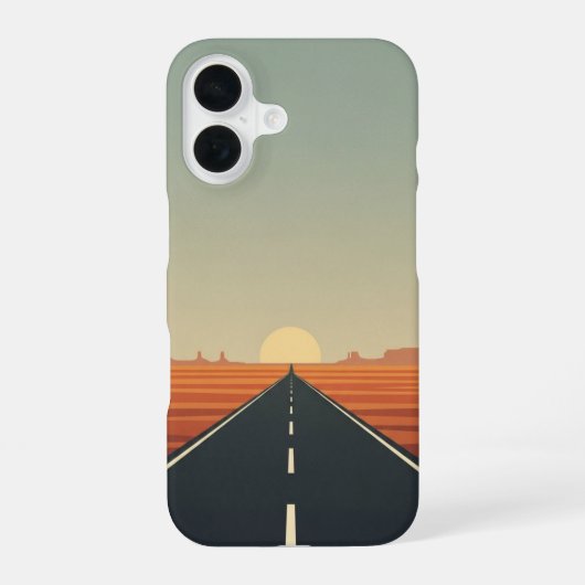 Coque iPhone 16 Route désertique sans fin (Verso)