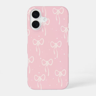 Coque iPhone 16 Ruban Rose Doux Esthétique - Mignon et Féminin 
