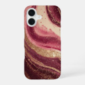 Coque iPhone 16 Ruby Opulence – Luxe Bourgogne & Design Glamour Au (Verso)