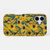 Coque iPhone 16 Rudbekia jaune (Verso Horizontal)