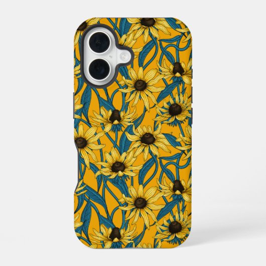 Coque iPhone 16 Rudbekia jaune (Verso)