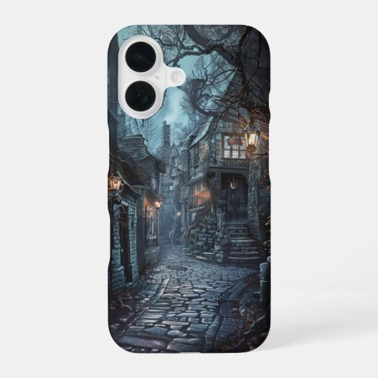 Coque iPhone 16 Rue gothique sombre (Verso)