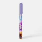 Coque iPhone 16 **"Rustic Serenity: The Purple Jacaranda's Embrace (Côté droit)