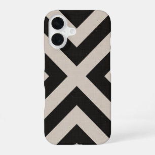 Coque iPhone 16 Rustique Black X Chevron