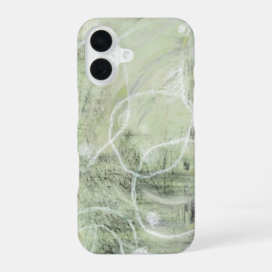 Coque iPhone 16 Sage Green Ivory Abstract Design (Verso)