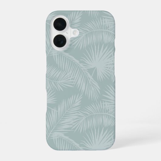 Coque iPhone 16 Sage | Tropical Botanical Palm Feuille Motif (Verso)