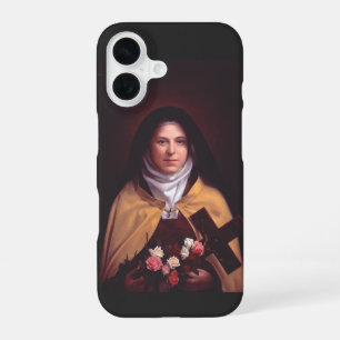 Coque iPhone 16 Sainte Thérèse de Lisieux Pluie de Roses Art Sacré