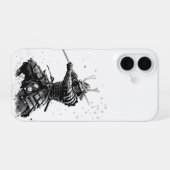 Coque iPhone 16 Samurai Warrior in Action Japanese Art Ceramic  (Verso Horizontal)