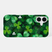 Coque iPhone 16 Sans couture avec trèfle vert (Verso Horizontal)
