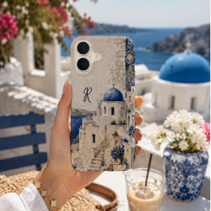Coque iPhone 16 Santorin personnalisé Grèce