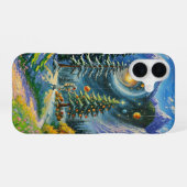 Coque iPhone 16 Sapin de Noël dans l'espace (Verso Horizontal)