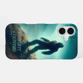 Coque iPhone 16 Sasquatch hurlant à la lune (Verso Horizontal)