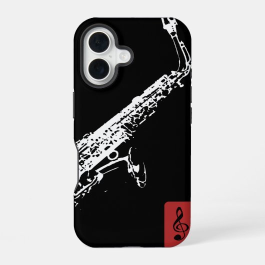 Coque iPhone 16 Saxophone (Verso)