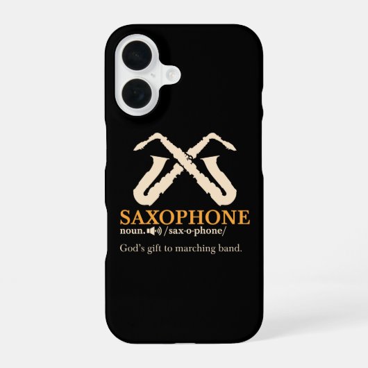 Coque iPhone 16 Saxophone - Définition de Saxophone (Verso)