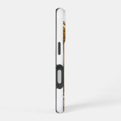 Coque iPhone 16 Saxophone Doré avec des Notes de Musique Tourbillo (Côté droit)