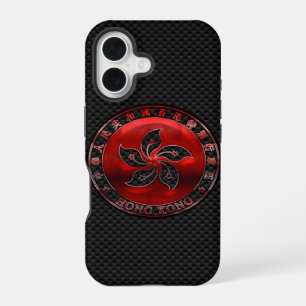 Coque iPhone 16 Sceau de Hong Kong Ruby sur impression en fibre de