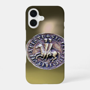 Coque iPhone 16 SCEAU DES CHEVALIERS TEMPLIERS gris