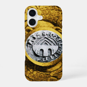 Coque iPhone 16 SCEAU DES CHEVALIERS TEMPLIERS jaune or