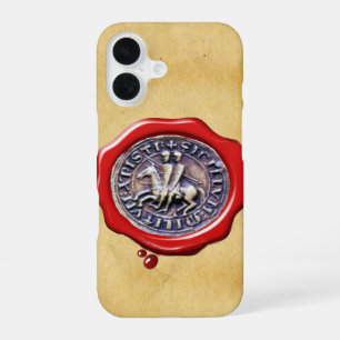 Coque iPhone 16 SCELAU DES CHEVALIERS TEMPLIERS CIRE ROUGE Parche
