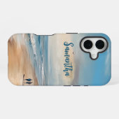 Coque iPhone 16 Scène de vacances Ocean Beach personnalisée (Verso Horizontal)
