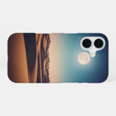 Coque iPhone 16 Scène lunaire désertique tranquille (Verso Horizontal)