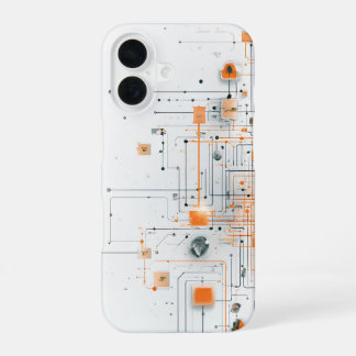 Coque iPhone 16 Schéma de base orange