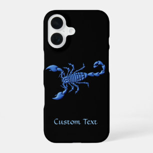 Coque iPhone 16 Scorpion bleu
