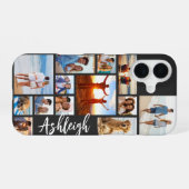 Coque iPhone 16 Script de collage photo moderne 13 Nommez votre co (Verso Horizontal)