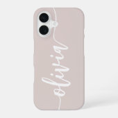 Coque iPhone 16 Script esquissé moderne Nom personnalisé (Verso)