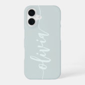 Coque iPhone 16 Script esquissé moderne Nom personnalisé (Verso)