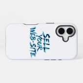 Coque iPhone 16 Sell Your Website Blue Distressed Typography (Verso Horizontal)