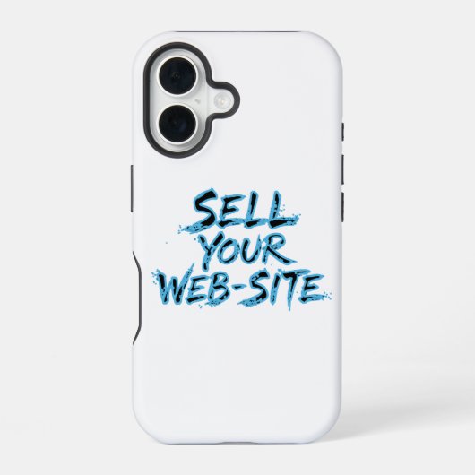 Coque iPhone 16 Sell Your Website Blue Distressed Typography (Verso)