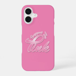 Coque iPhone 16 Sensibilisation au cancer du sein Appuyer le rose